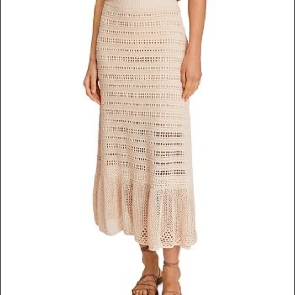 A.L.C. Amaya Knit Cream Skirt XS